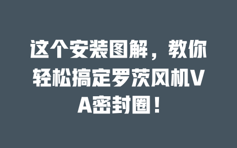 这个安装图解,教你轻松搞定罗茨风机VA密封圈! 一
