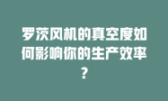 罗茨风机的真空度如何影响你的生产效率？