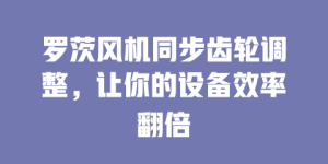 罗茨风机同步齿轮调整，让你的设备效率翻倍